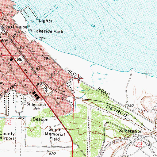 Topographic Map of World's Largest Limestone Quarry Historical Marker, MI