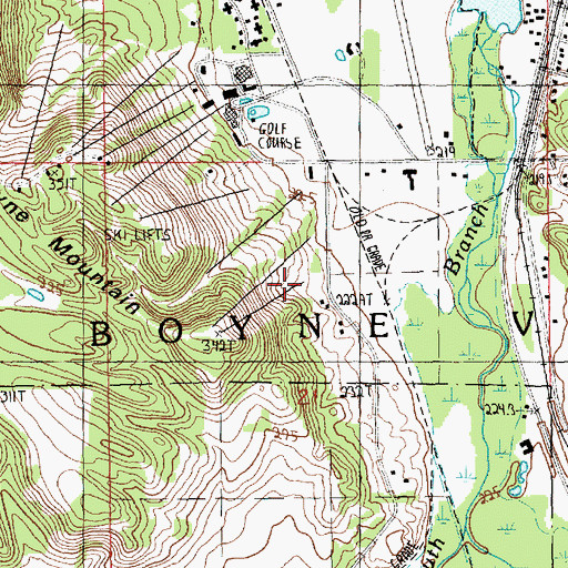 Topographic Map of Superbowl Ski Trail, MI