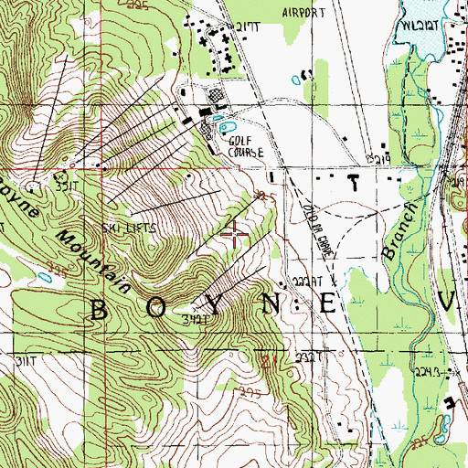 Topographic Map of The Meadows Ski Trail, MI