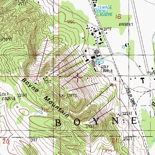 Topographic Map of Hemlock Ski Trail, MI