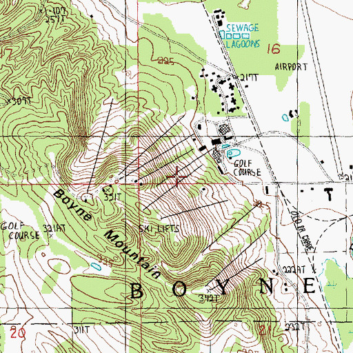 Topographic Map of South McLouth Ski Trail, MI