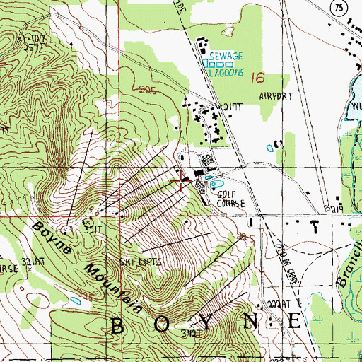 Topographic Map of North Boyne Ski Trail, MI