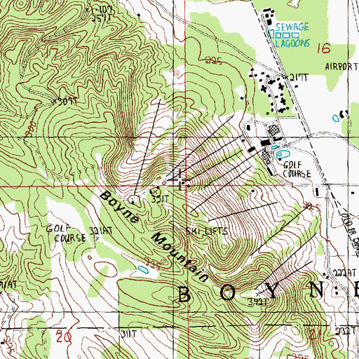 Topographic Map of Nose Dive Ski Trail, MI