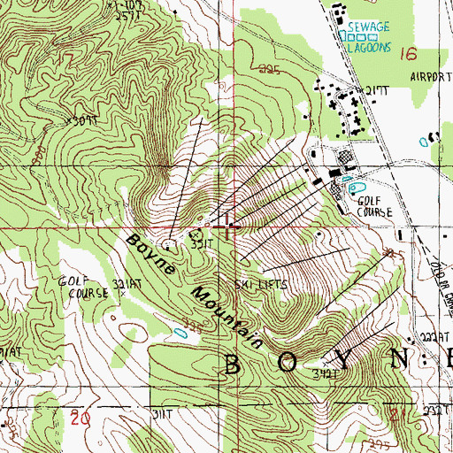 Topographic Map of Bob Sled Ski Trail, MI