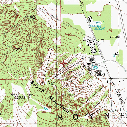 Topographic Map of Deer Run Ski Trail, MI