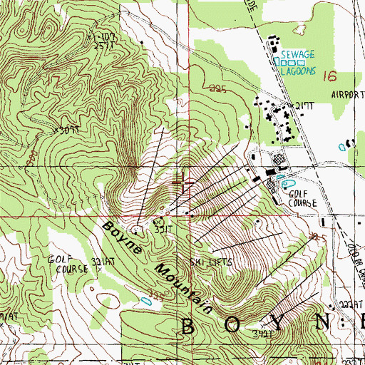 Topographic Map of Ramshead Ski Trail, MI