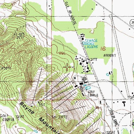 Topographic Map of Easy Access Ski Trail, MI