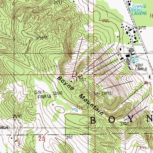 Topographic Map of Miller's Time Ski Trail, MI