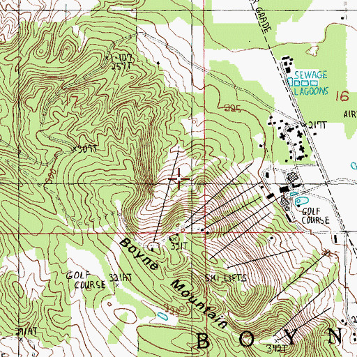 Topographic Map of Zippie's Ski Trail, MI