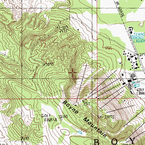 Topographic Map of Te-Bowl Ski Trail, MI