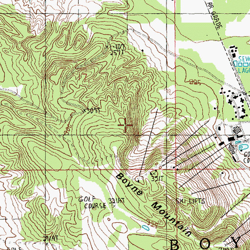 Topographic Map of Hemingway Ski Trail, MI