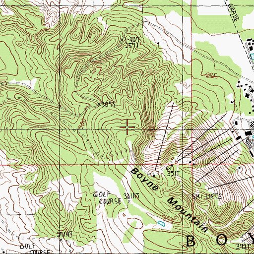 Topographic Map of Ron's Run Ski Trail, MI