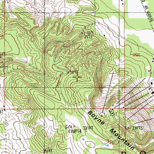 Topographic Map of Mrs K's Ski Trail, MI