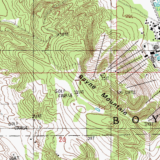 Topographic Map of Molly C's Ski Trail, MI