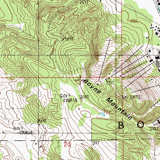 Topographic Map of Bernie's Ski Trail, MI