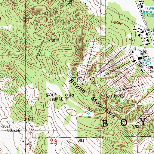 Topographic Map of Buz-z-z Ski Trail, MI