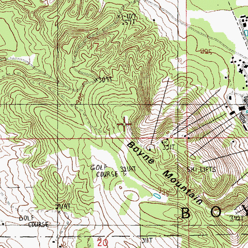 Topographic Map of Skop Ski Trail, MI