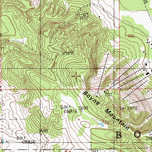 Topographic Map of See-No-Land Ski Trail, MI