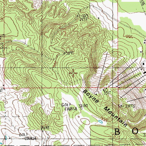 Topographic Map of Pat's Knob Ski Trail, MI