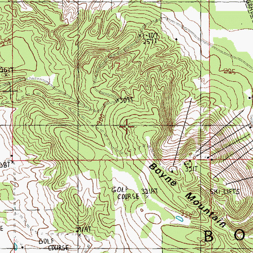 Topographic Map of In The Woods Ski Trail, MI