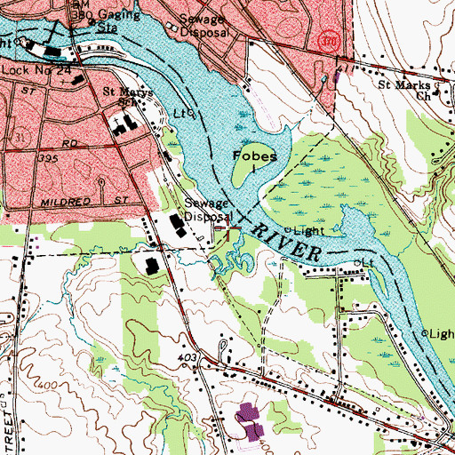 Topographic Map of South Side Sewage Disposal Plant, NY