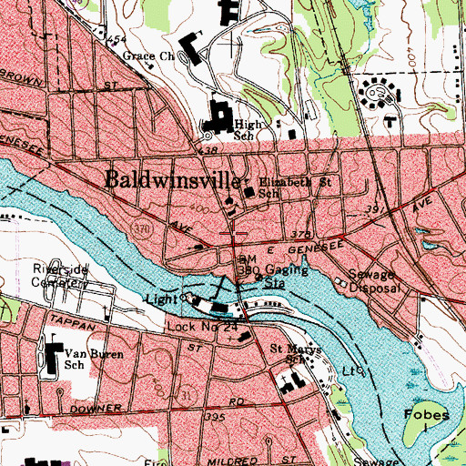Topographic Map of Palace Variety Theatre, NY