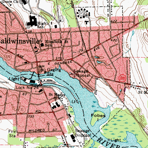 Topographic Map of North Side Sewage Disposal Plant, NY
