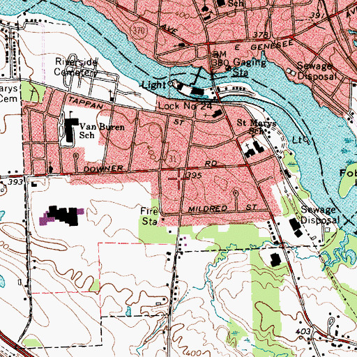 Topographic Map of South Side Graded School (historical), NY