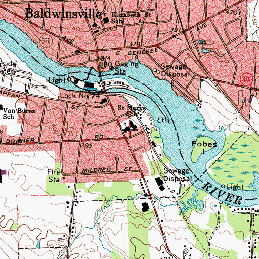 Topographic Map of Saint Mary's Roman Catholic Church, NY