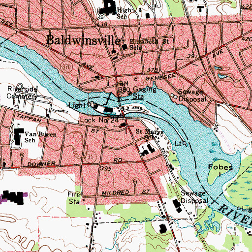 Topographic Map of First Baptist Church, NY