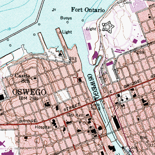 Topographic Map of West Side Fire Station, NY