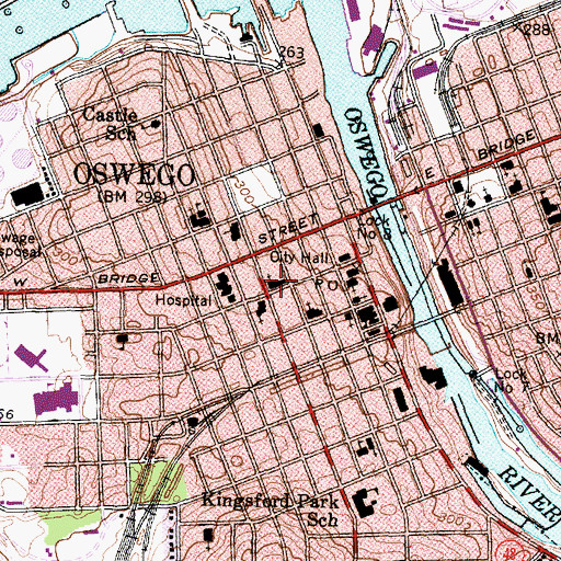 Topographic Map of First Methodist Church, NY