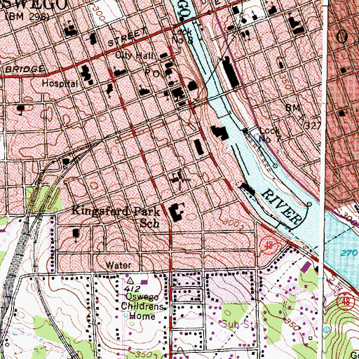 Topographic Map of Saint John's Parochial School, NY