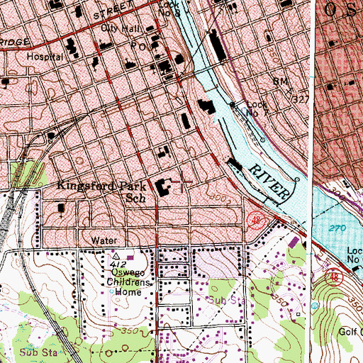 Topographic Map of Kingsford Park, NY