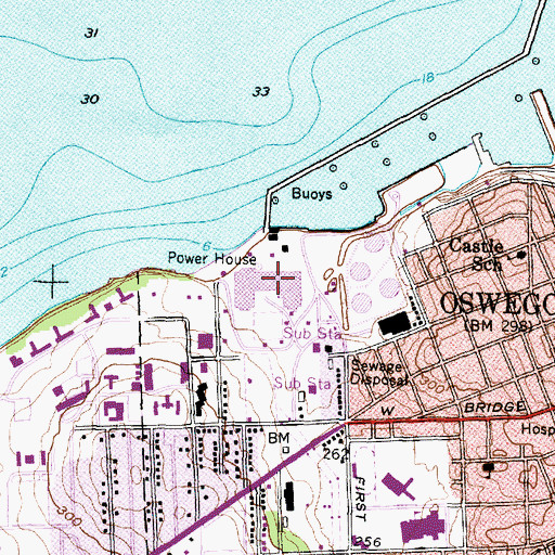 Topographic Map of Niagara-Mohawk Power Corporation Oswego Steam Station, NY