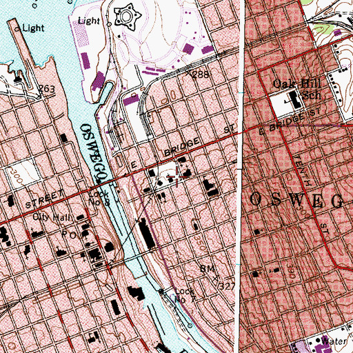Topographic Map of First Baptist Church, NY