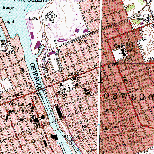 Topographic Map of Saint Louis Roman Catholic Church, NY