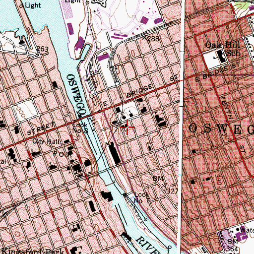 Topographic Map of Church of the Evangelists, NY