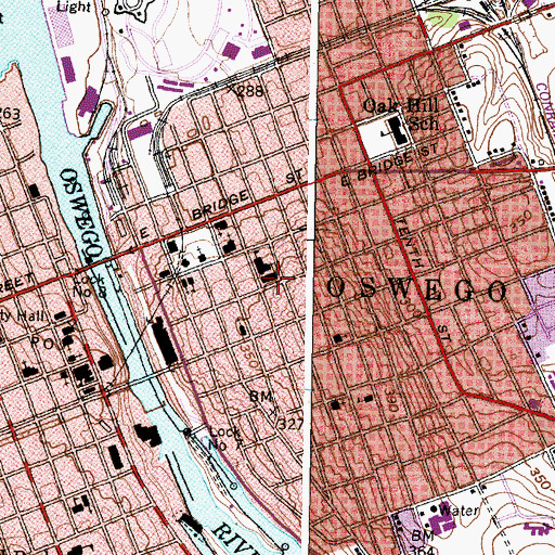 Topographic Map of Saint Paul's Roman Catholic Church, NY