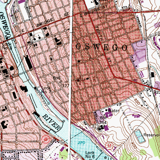 Topographic Map of Grace Evangelical Lutheran Church, NY