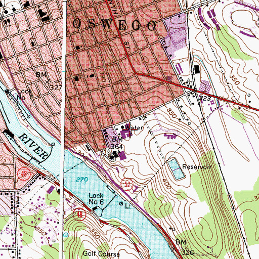 Topographic Map of Charles E Riley Elementary School, NY