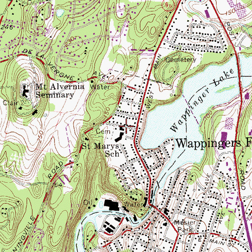 Topographic Map of Saint Mary's Roman Catholic Church, NY