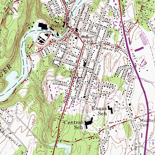 Topographic Map of First Presbyterian Church, NY
