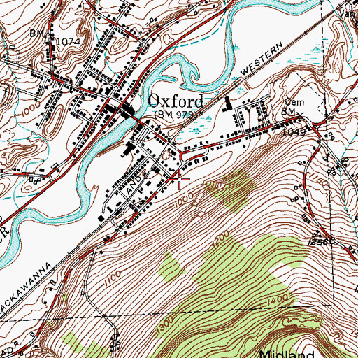 Topographic Map of Bethel Church (historical), NY