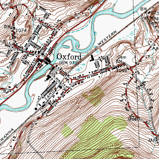 Topographic Map of Washington Park, NY