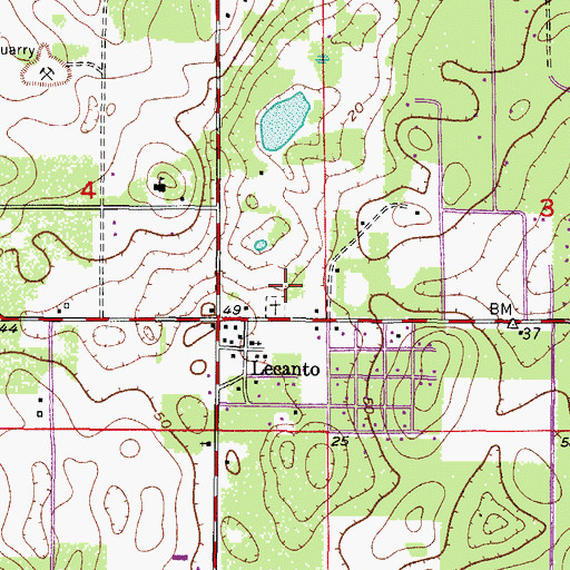 Topographic Map of Lecanto Cemetery, FL