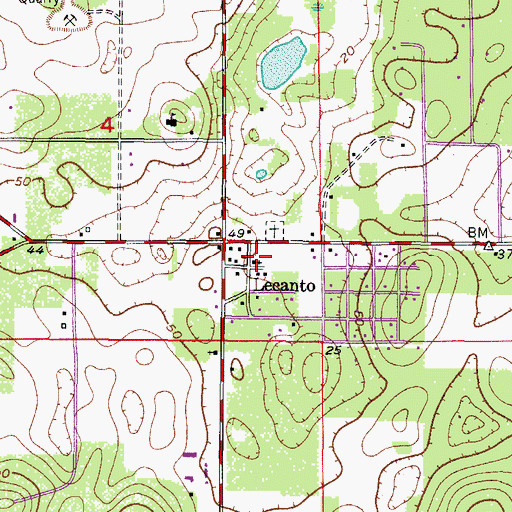 Topographic Map of Lecanto Church of Christ, FL