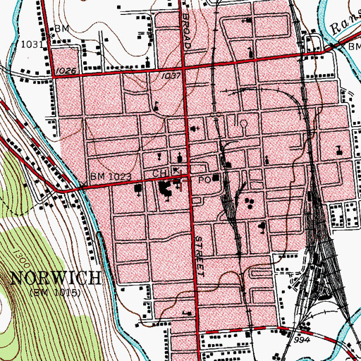 Topographic Map of First Congregational Church, NY