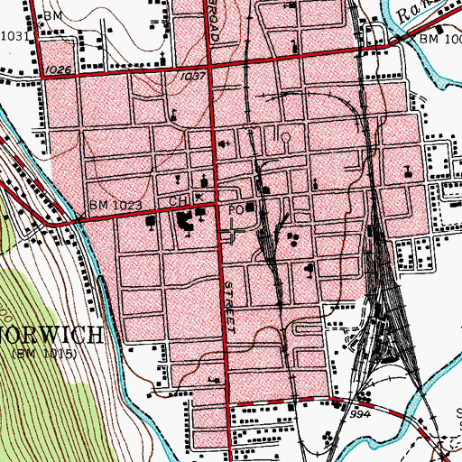 Topographic Map of Colonia Theatre, NY