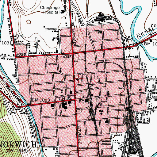 Topographic Map of Broad Street Methodist Church, NY